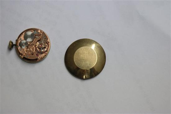 A ladys 9ct gold Omega manual wind wrist watch, on 9ct gold bracelet.